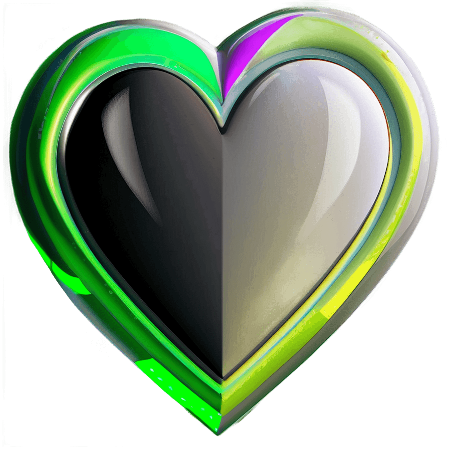 Geometric Green Heart PNG fca63