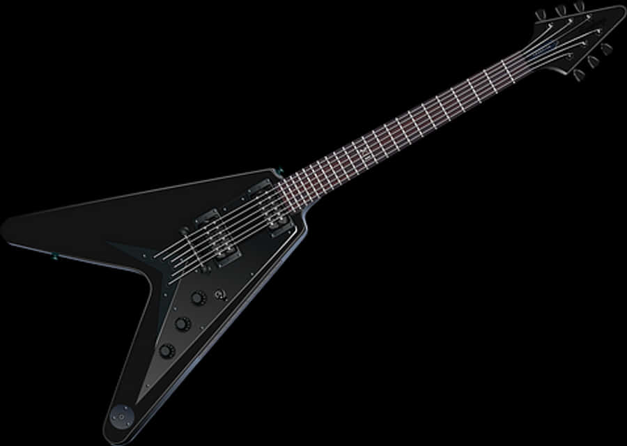 Black Flying V Electric Guitar