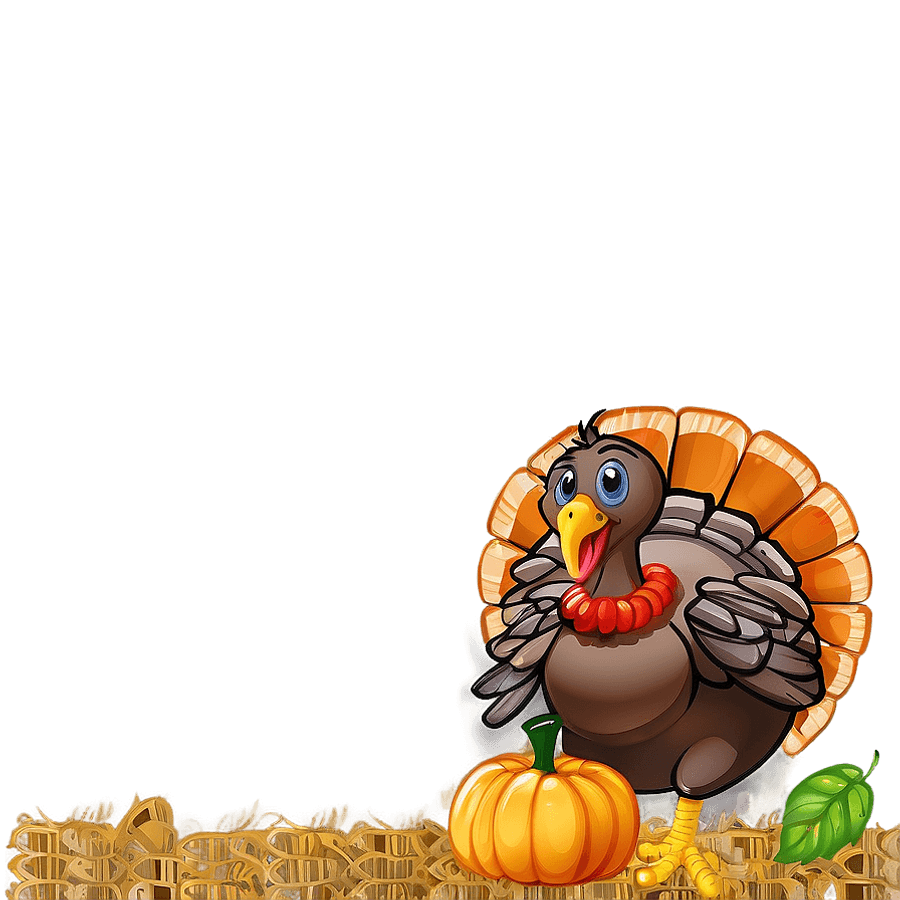 Thanksgiving Turkey and Pumpkins PNG 05252024