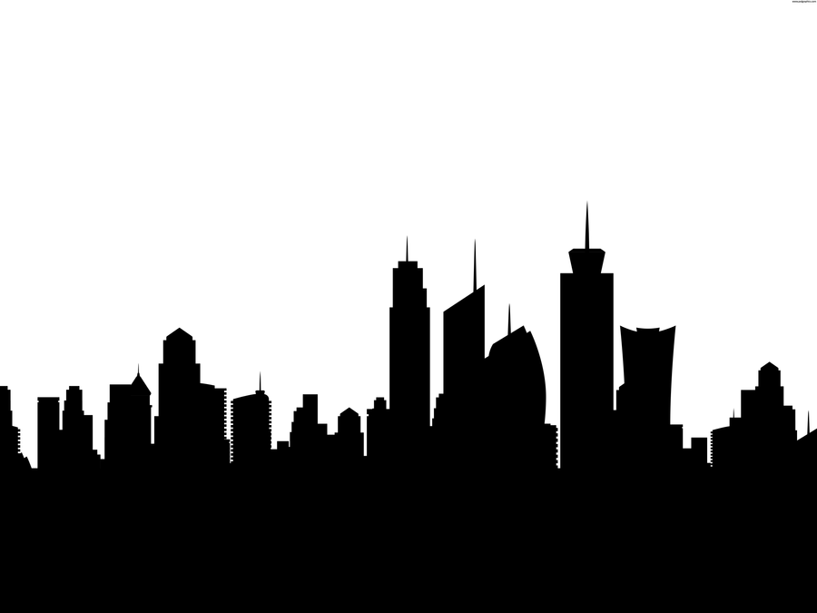Schwarzeund weiße Skyline von Los Angeles