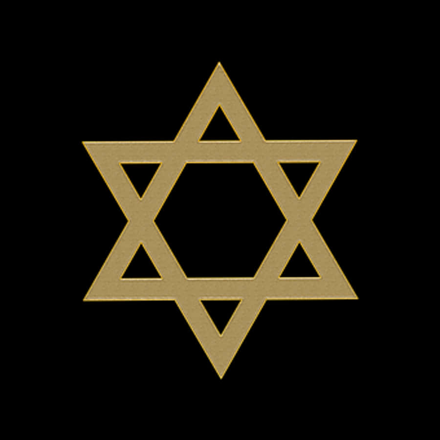 Golden Starof Davidon Black Background