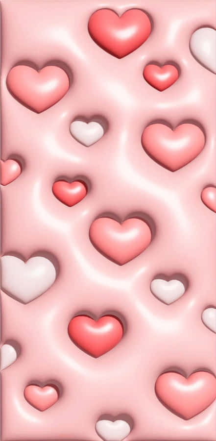 3D Herzen auf rosa Hintergrund
