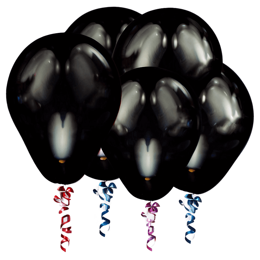 Black Balloons Decor PNG mcu22