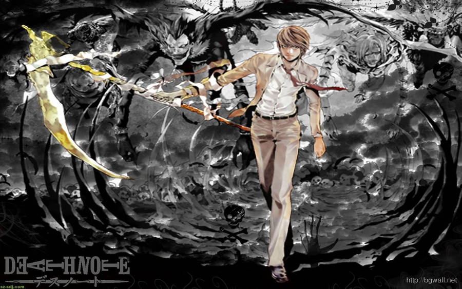 Download Light Yagami Scythe Death Note Wallpaper Wallpapers Com