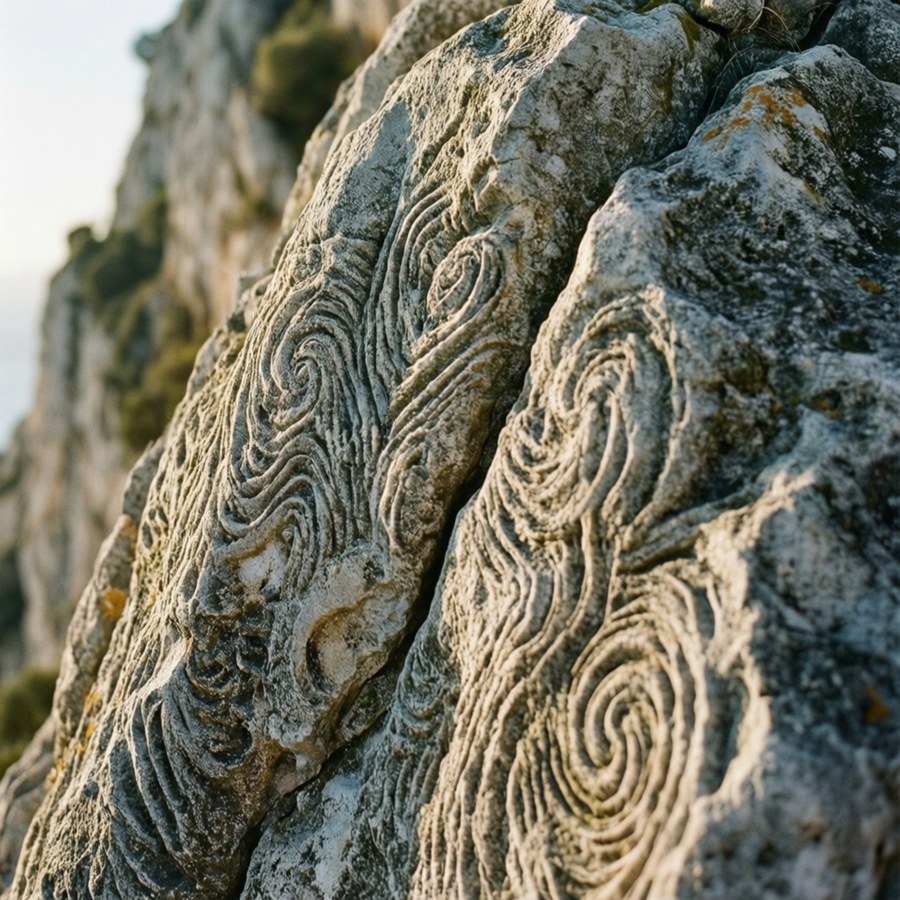 Detailed macro of Gibraltar rock's natural patterns.