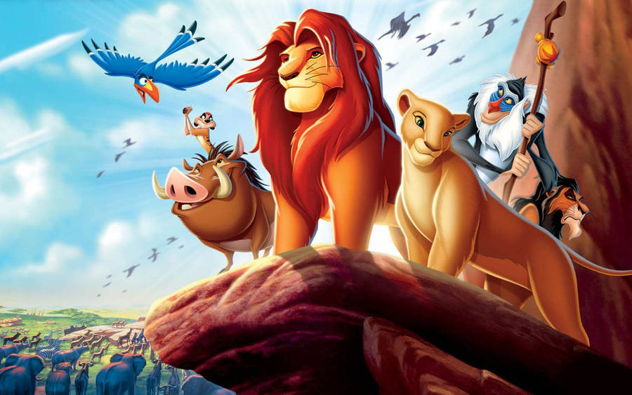 Lion King cool animated illustration wallpaper.
