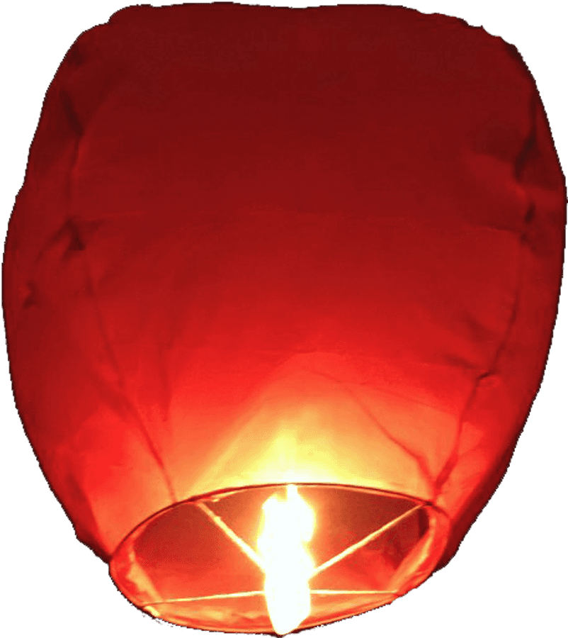 Glowing Red Sky Lantern