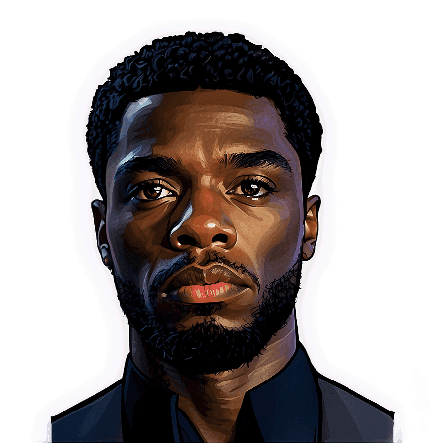 Chadwick Boseman Portrait PNG cfa67