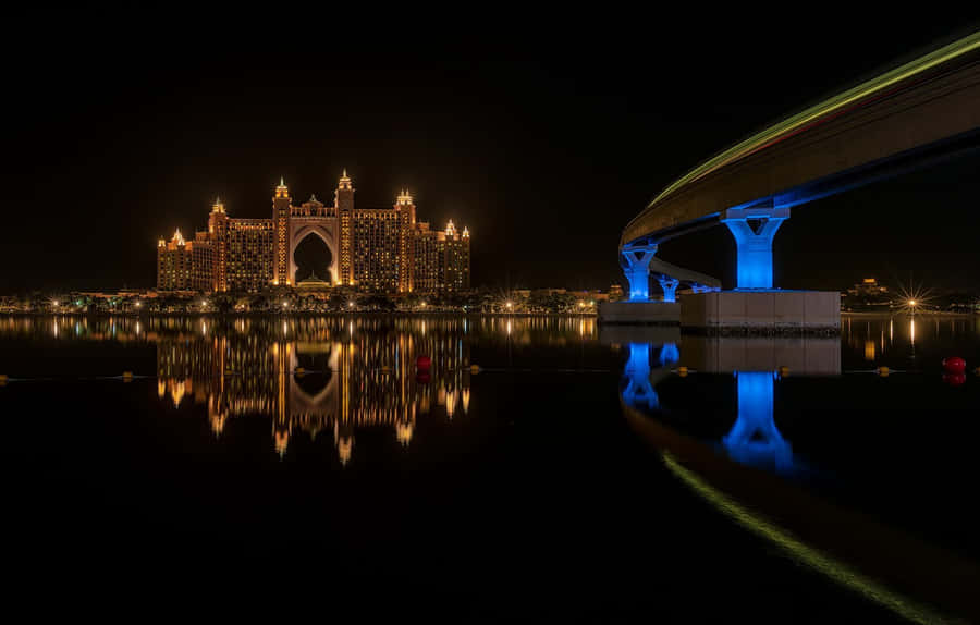 Vistaespetacular à noite no Resort Atlantis