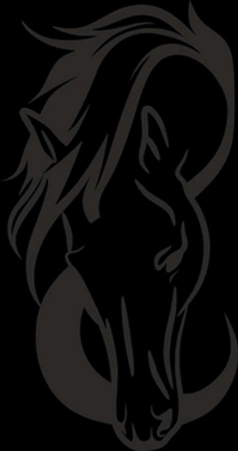 Abstract Horse Profile Silhouette