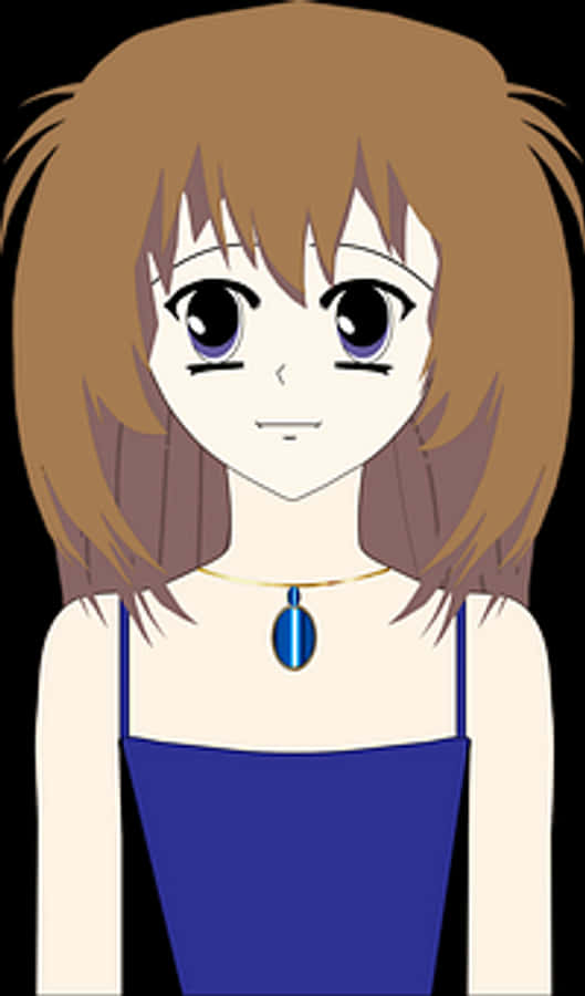 Anime Girl Blue Dress Pendant