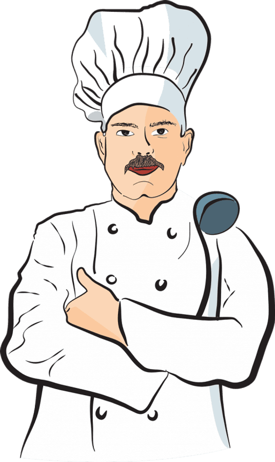 Confident Chef Cartoon Illustration