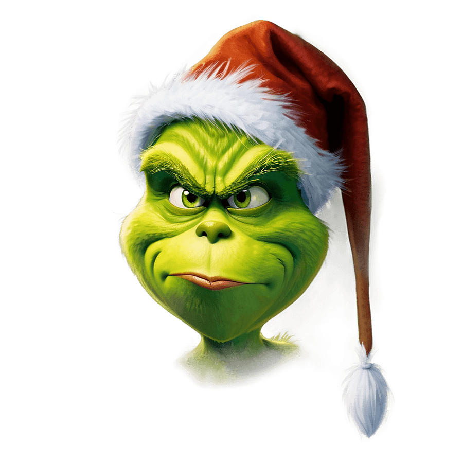 Grinch Face Portrait PNG jjf