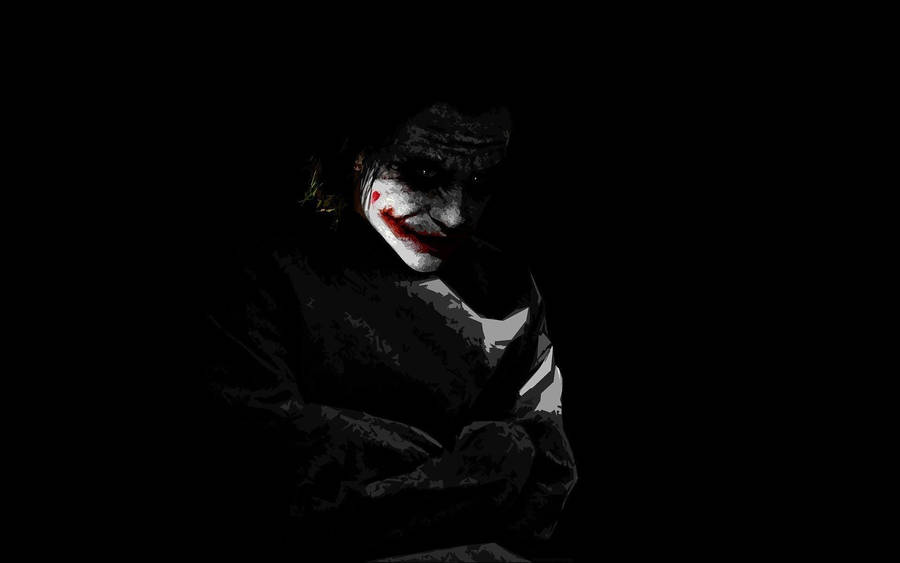 Download Lonely Joker In Black Wallpaper | Wallpapers.com