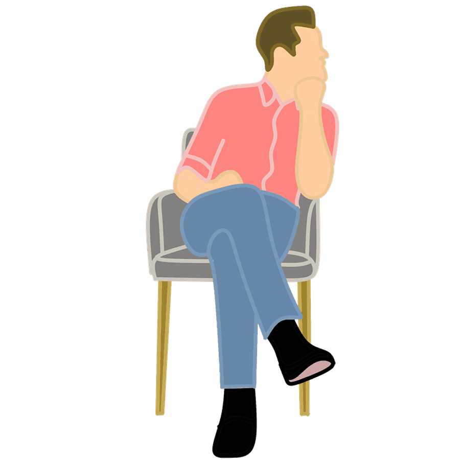 Thoughtful Man Sittingon Chair
