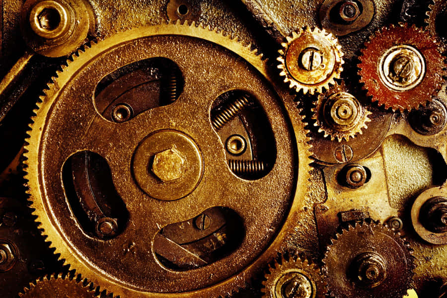 Engrenagens e Roda Mecânica Vintage
