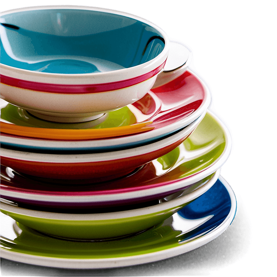 Colorful Plates Assortment PNG 06212024