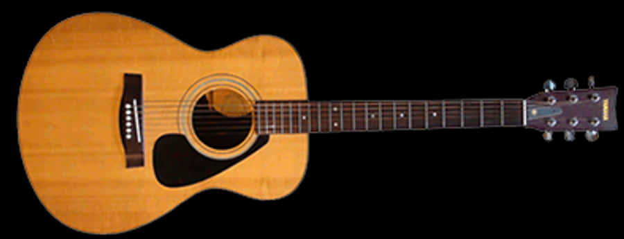 Acoustic Guitar Isolatedon Black