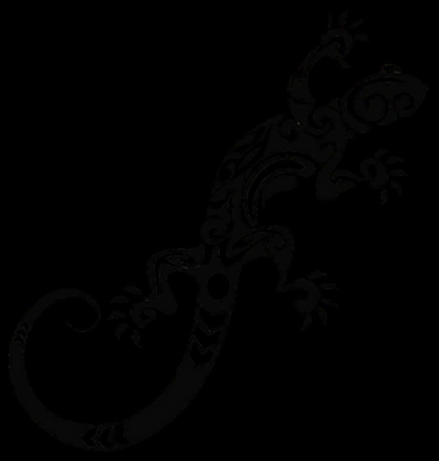 Tribal Lizard Silhouette