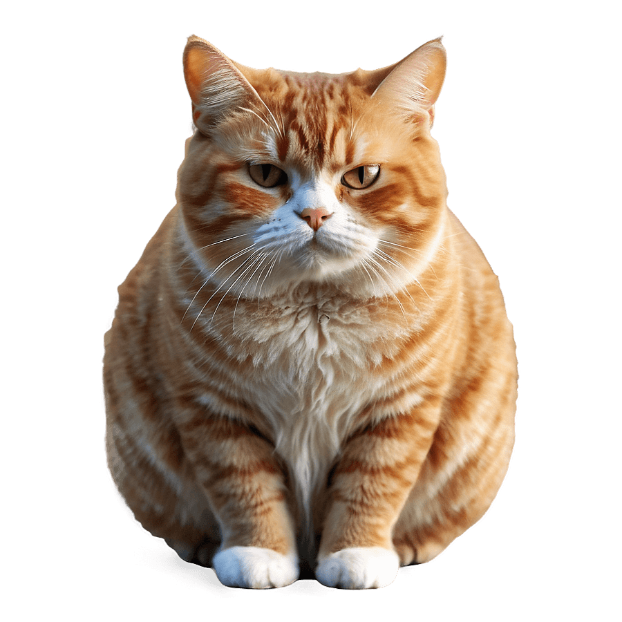 Realistic Fat Cat PNG 06202024