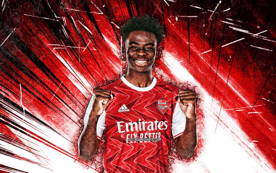 Fußballspieler Feier im Arsenal-Trikot