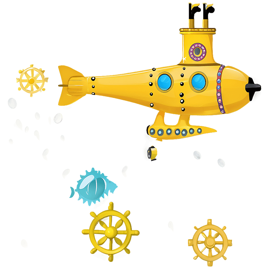 Yellow Submarine Sea Exploration PNG rbn49