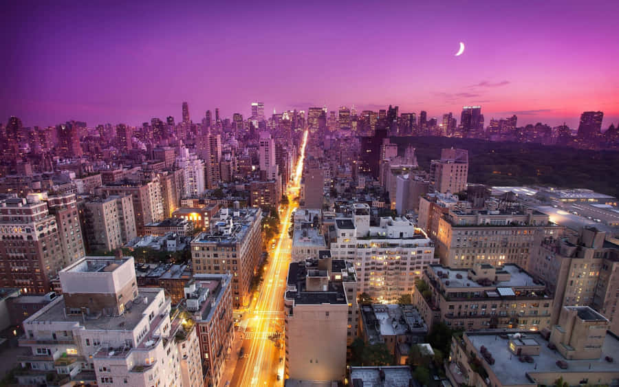 Horizonteda cidade de Nova York ao amanhecer