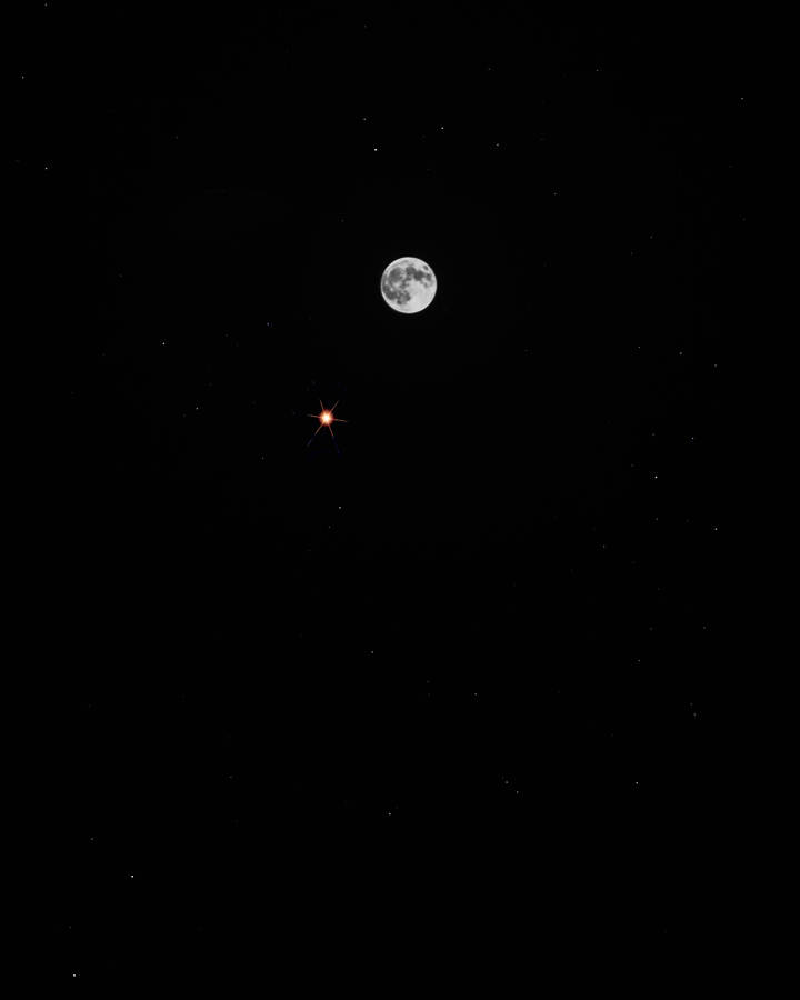 Preview wallpaper full moon, moon, eclipse, stars