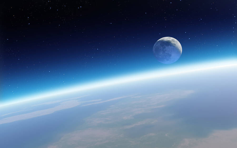 1600x1000 Moon And Earth Wallpaper HD Wallpaper. High Resolution