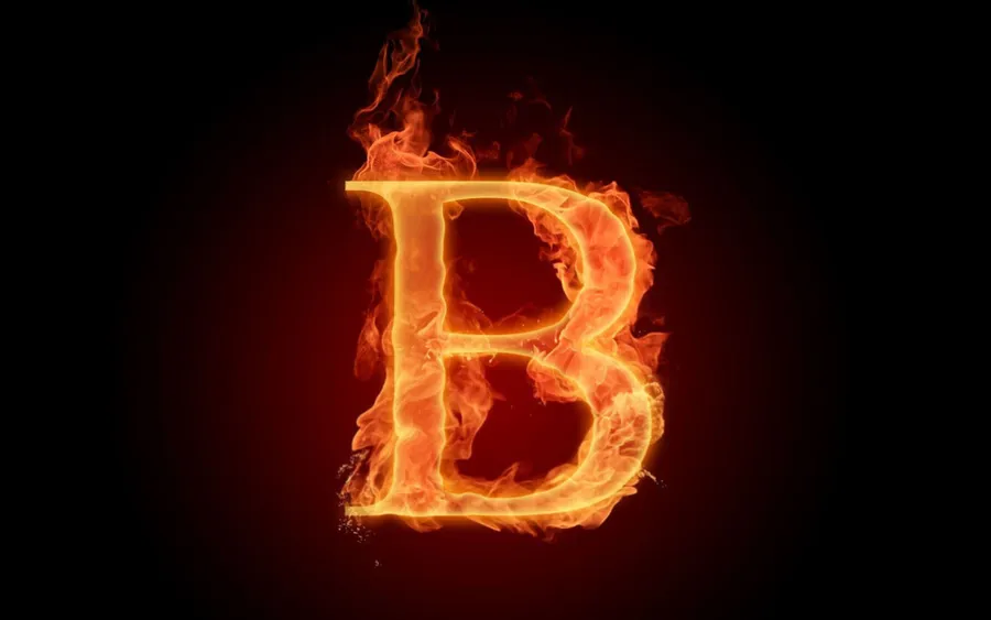 Fiery letter B wallpaper
