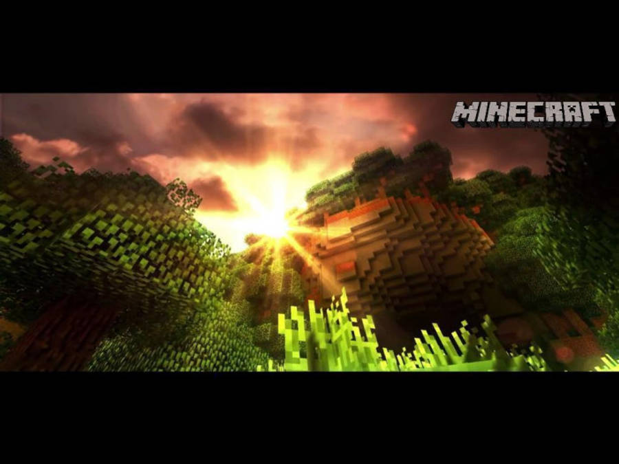 Epic Minecraft Forest Sunset