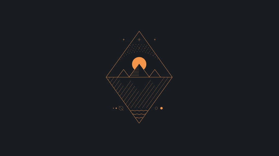 Livligsort og orange geometrisk baggrund.