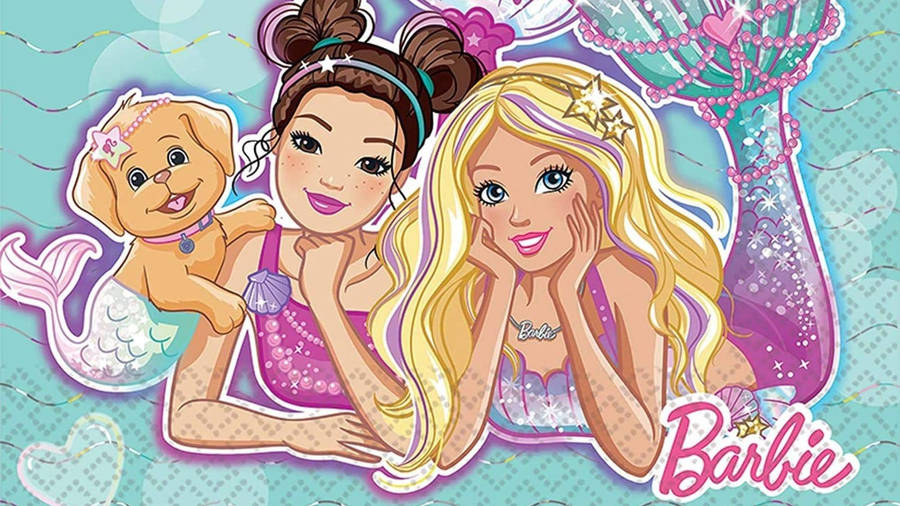 Download Lying Down Barbie Mermaids Wallpaper | Wallpapers.com