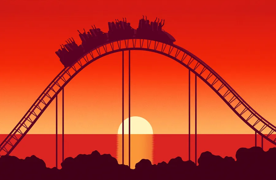 Roller coaster vector art wallpaper