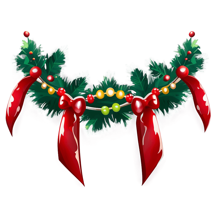 Xmas Garland Clipart PNG 1