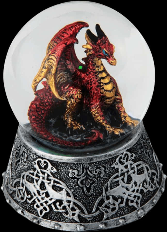 Celtic Fire Dragon Snow Globe - Dragon Snow Globe, HD Png Download