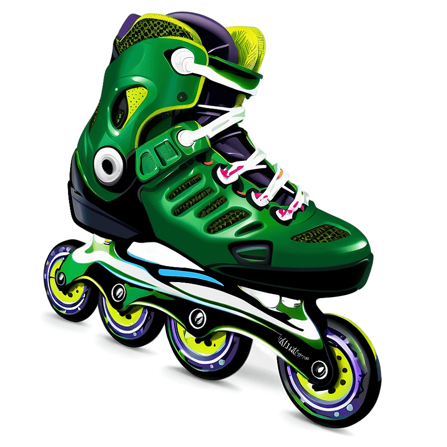 Green Rollerblades PNG pof