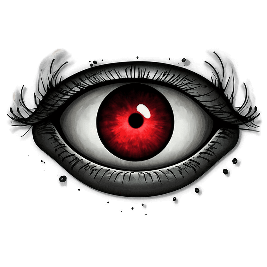 Red Glowing Eyes Illustration PNG 96