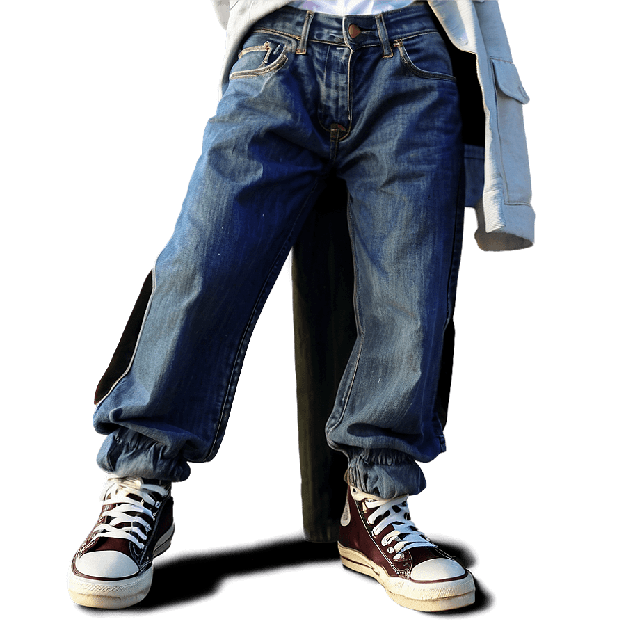 Street Style Baggy Jeans PNG 93