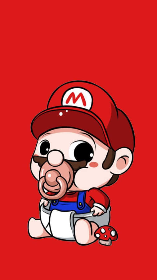 Baby Mario Con Ciuccio e Fungo