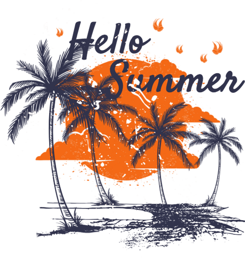 Hello Summer Tropical Graphic