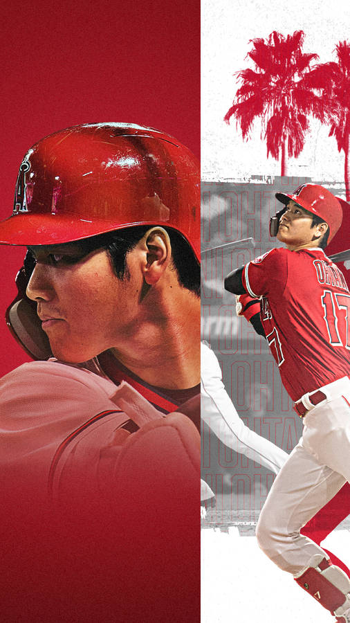 "Los Angeles Angels Shohei Ohtani split-screen" på svenska betyder "Los Angeles Angels Shohei Ohtani split-skärm". Detta skulle beskriva en tapet för en dator- eller mobilskärm som visar en uppdelad skärm av två olika vyer, en som visar Los Angeles Angels och den andra som visar Shohei Ohtani.