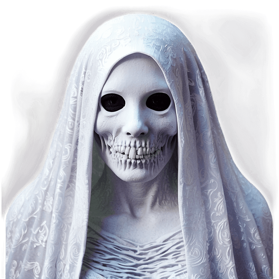 Ethereal Ghost Face Portrait PNG 05252024