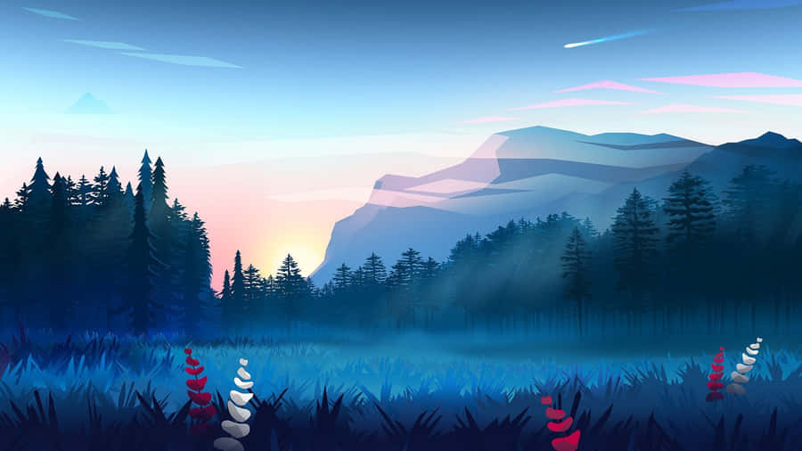 Paisagem de Montanha em Desenho