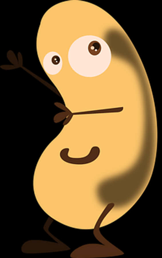 Animated Smiling Bean Character