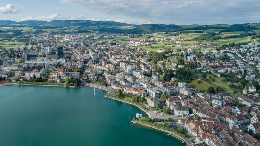 Vista Aérea de Zug, Suíça