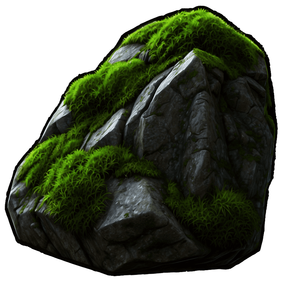 Mossy Boulder PNG pxa