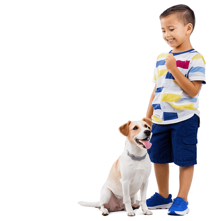 Little Boy with Dog PNG 2