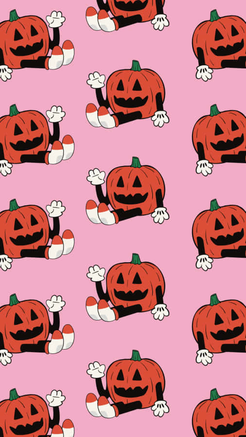Motivo di Zucche di Halloween Rosa