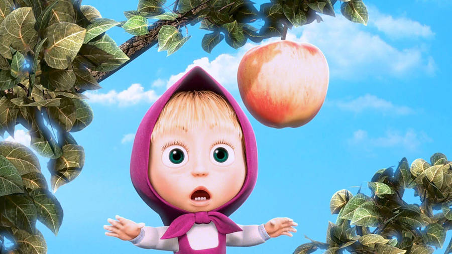 Download Masha And The Bear Startled Wallpaper | Wallpapers.com